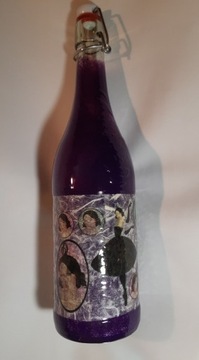 Butelka Handmade z korkiem fioletowa baletnica
