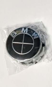 Czarny emblemat BMW 68mm kapsle na felgi