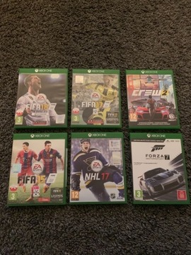 Zestaw xboxone fifa 18,17,15 NHL17 crew2 napisy pl