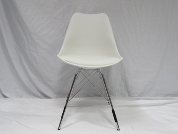 Krzesło stołowe, białe sztuczna skóra