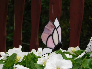 Motyl motylek witrażowy zawieszka na okno