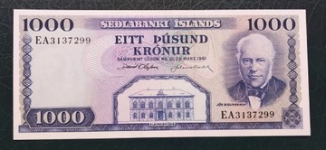 Islandia 1000 kron  (1961-2001) UNC 