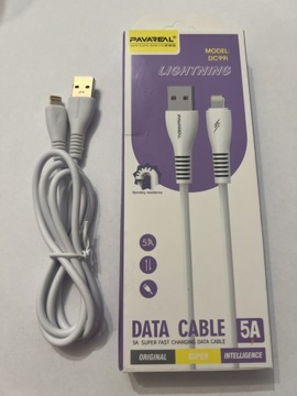 Kabel USB-Lightning 5A, Pavareal 1m, wytrzymały