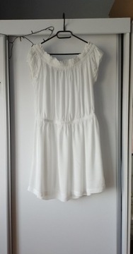 Biała sukienka krótki rękaw wiskoza rozm.XL