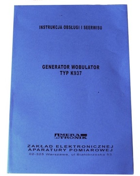 WOBULATOR generator K937 instrukcja MERATRONIK