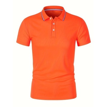 Koszulka Polo Męska - Pomarańczowa L Orange