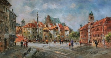 Obraz olejny -Stare  Miasto Warszawa 