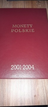 MONETY POLSKIE 2001-2004 ZESTAW +ALBUM FISCHERA