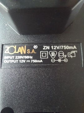 Zasilacz ZN 12V/750mA ZOLAN