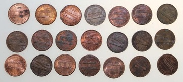 1 cent USA 21 szt.: 1966 - 1,1974 - 1,1977 -1 ,1978 - 1, 1982