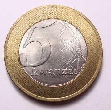 Angola 5 kwanzas 2012 r. BIMETAL PIĘKNA!