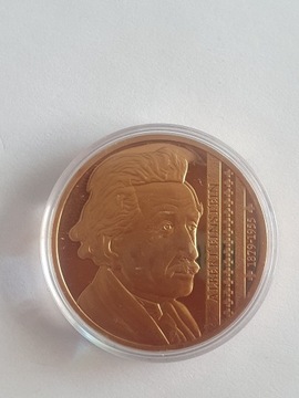 Albert Einstein medal numizmat lustro
