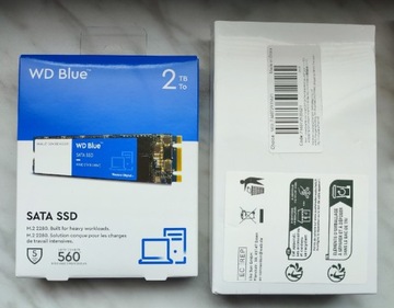 WD Blue SATA SSD 2TB. Dysk M.2 SATA + obudowa m.2