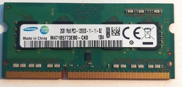 Pamięć RAM DDR3 samsung 2 GB 1600 (800mhz) SO-DIMM