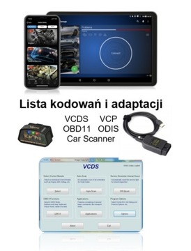 Zeszyt Lista Kodowań - VCDS VCP OBD11 ODIS - VAG