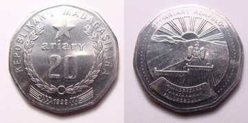 Madagaskar 20 ariary 1999 r. ŁADNA!