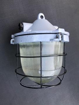 Lampa przemysłowa loft sygnowana odnowiona