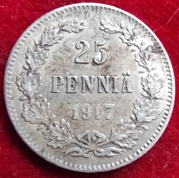 25 Penia 1917r Finlandia Srebro 0,750  (2)