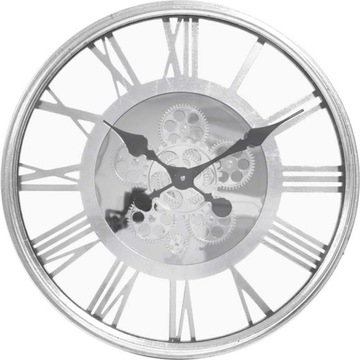 duży ścienny srebrny zegar 106499 stylowy