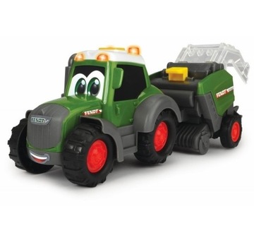 Traktor Happy Fendt i maszyna do belowania