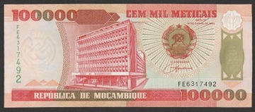 Mozambik 100 000 meticais 1993 - stan bankowy UNC