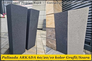 Palisada Styrobud betonowa gładka ARKADA 60 GRAFIT