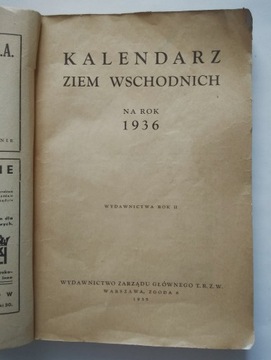 KALENDARZ ZIEM WSCHODNICH NA ROK 1936