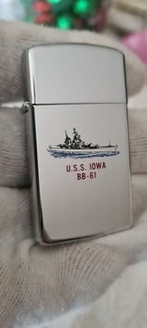 Zapalniczka Zippo Slim U.S.S. IOWA BB-61. 1989r