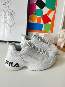 Sneakersy białe sportowe Fila 37 24 cm bdb pudełko
