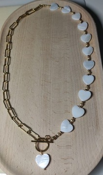 Ręcznie wykonany naszyjnik z masą perłową