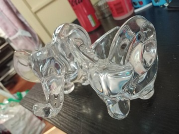 Słoń i byk zestaw szkło kryształowe Art Vannes 
