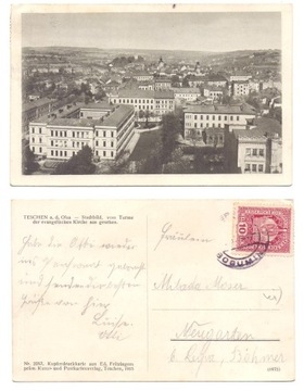 Cieszyn (Zaolzie) widok na miasto z wieży 1909