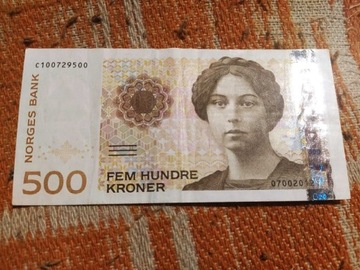 500 NOK koron norweskich; kolekcjonerskie.