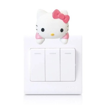 Ozdobna naklejka hello kitty nad włącznik światła