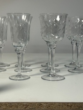 Antyczne kieliszki Optyczne duże wino szampan 2x5