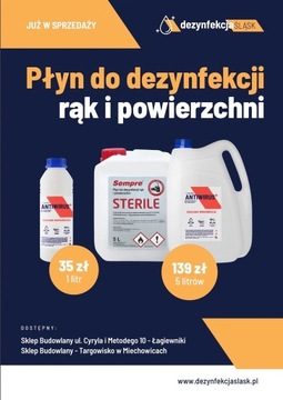 Płyn do dezynfekcji rąk / antybakteryjny / 1 L