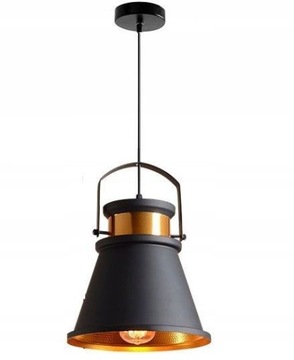 Toolight Asti Loft Czarno Złota Lampa wisząca