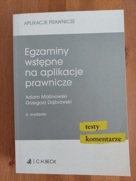 Książka Egzaminy wstępne na aplikacje prawnicze