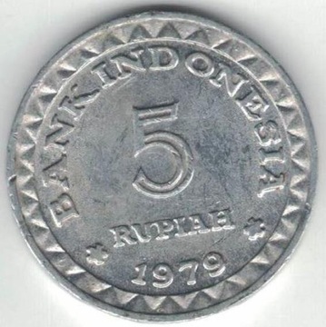 Indonezja 5 rupii 1979 23 mm