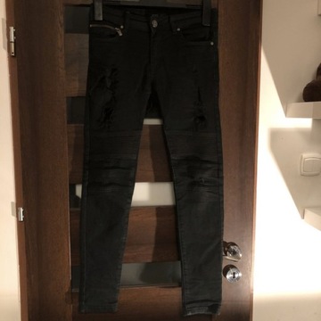 Czarne spodnie jeansowe z dziurami FSBN [29/30]