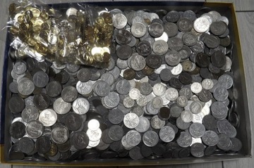 Monety polskie + srebrne + okolicznościowe- 9 kg