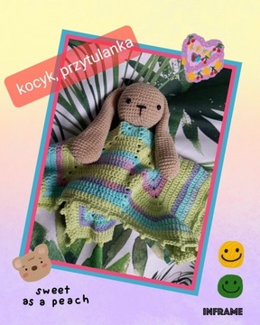 Kocyk, przytulanka zajączek. Handmade. Rękodzieło 