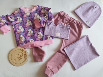 Komplet bluza Baggy dres unicorn jednorożce 98