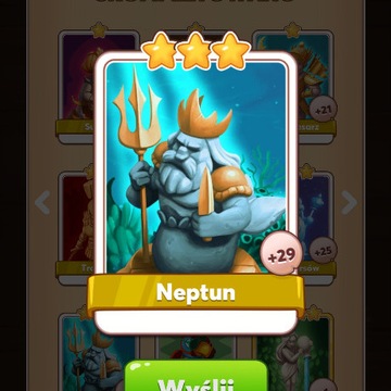 Neptun Posągi Coin Master Karta