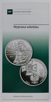 Folder 10 zł 2019 r. - Wyprawa wileńska 