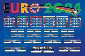Terminarz EURO 2024 tabela plakat na ścianę 61x91,5 cm + GRATIS