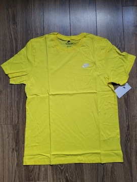 koszulka t-shirt Nike L regular fit bawełna żółta