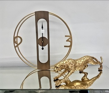 Zegar lustrzany ścienny glamour loftowy 50 złoty