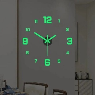 Fluorescencyjny zegar cyfrowy ścienny cichy 40cm