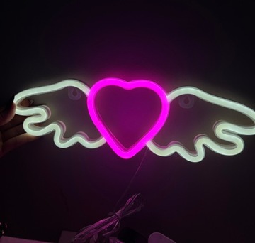 Neon HEART różowy